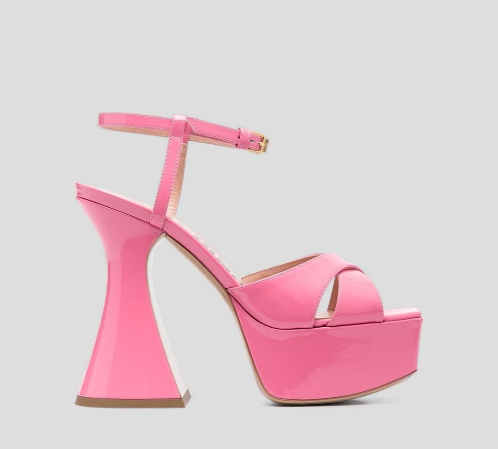 Moschino - SANDALIA DE PLATAFORMA PATENTE CON TACÓN GRUESO