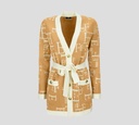 Elisabetta Franchi - CARDIGAN CON ESTAMPADO DE LOGO Y CINTURÓN