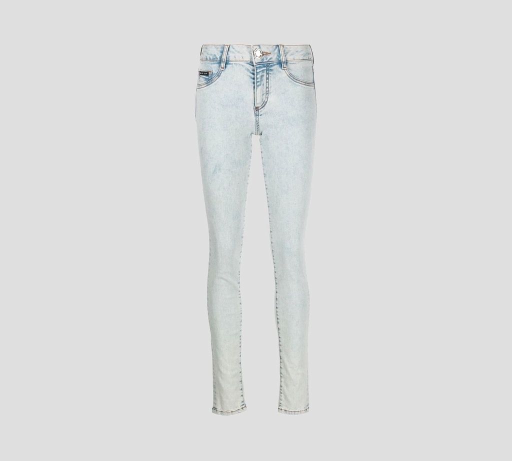 Philipp Plein - SKINNY JEANS CLÁSICO CON DETALLE DE HERRADURA BRILLANTE SOBRE LA PARTE TRASERA