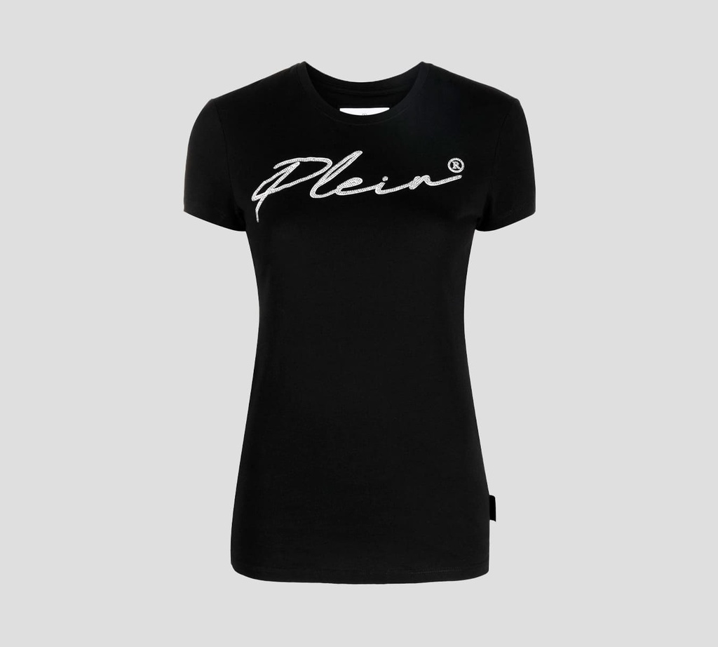 Philipp Plein - FRANELA CUELLO REDONDO SIGNATURE CON PEDRERÍA