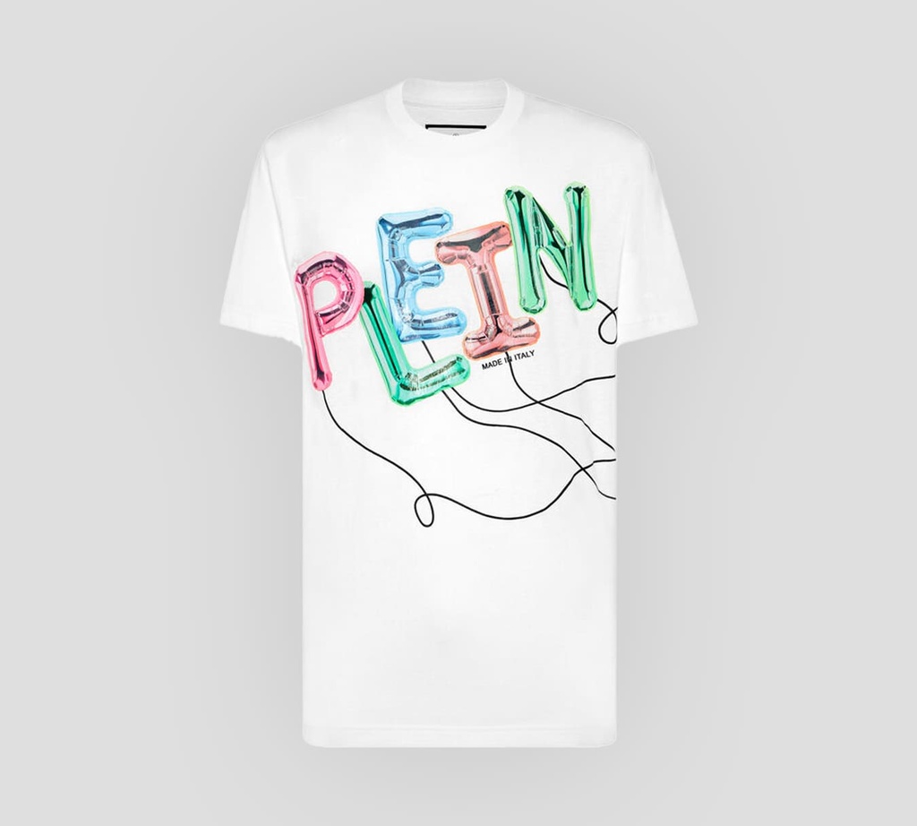 Philipp Plein - FRANELA CUELLO REDONDO CON ESTAMPADO GRANDE DE GLOBOS SOBRE EL PECHO