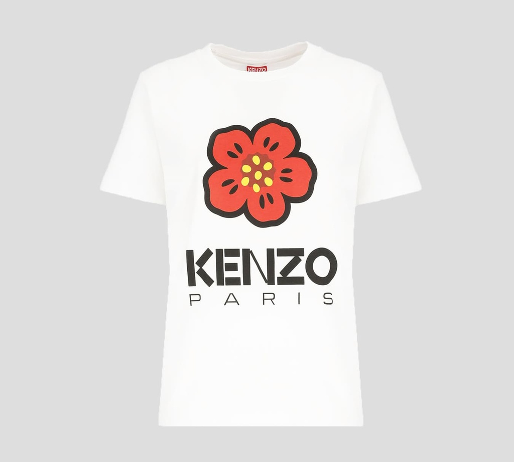 Kenzo - FRANELA CUELLO REDONDO CON FLOR ESTAMPADA AL FRENTE OVERSIZE