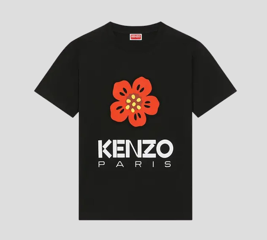 Kenzo - FRANELA CUELLO REDONDO CON FLOR ESTAMPADA AL FRENTE OVERSIZE