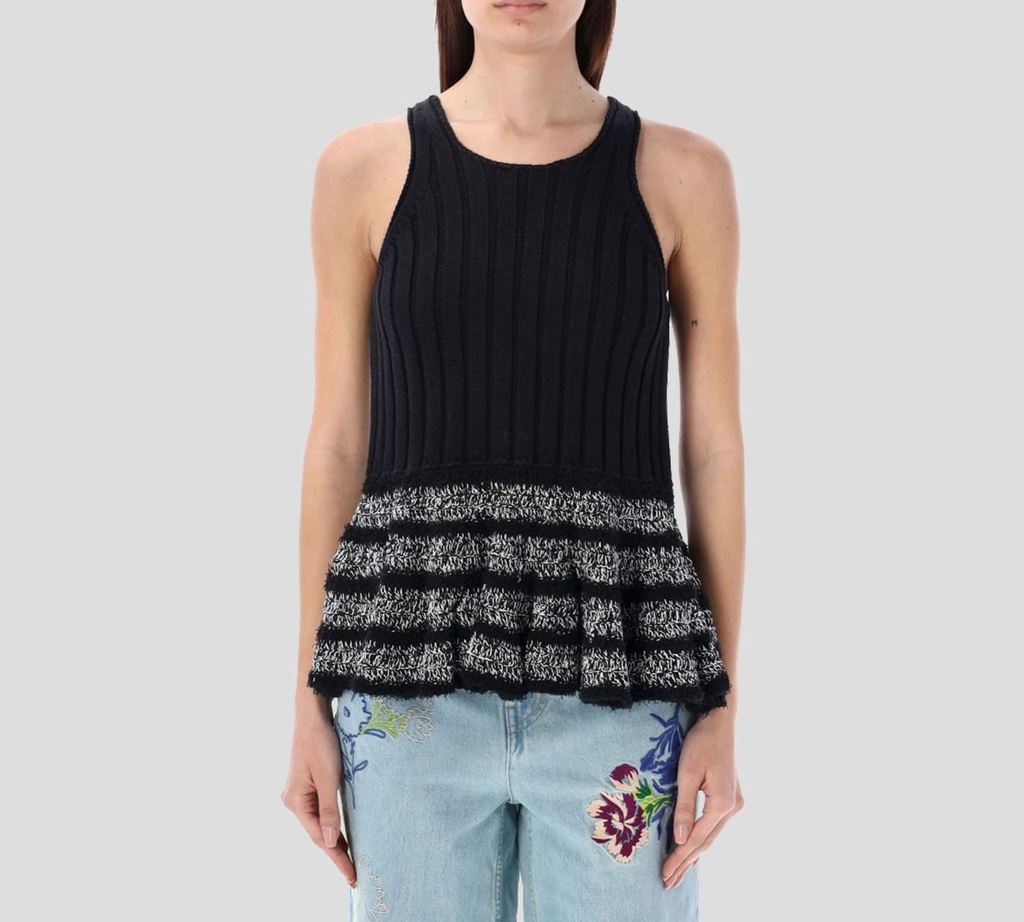 Kenzo - TOP SUMMER TEJIDO A CROCHET SIN MANGAS CON PARTE BAJA ONDULADA