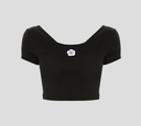 Kenzo - CROP TOP STRETCH MANGA CORTA CON ESPALDA DESCUBIERTA