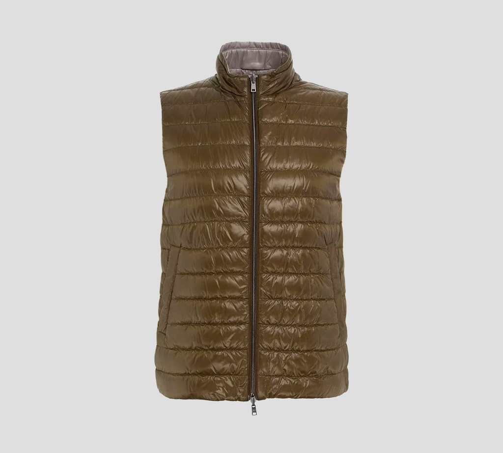 Herno - CHALECO PUFFER REVERSIBLE CON CIERRE FRONTAL Y DOBLE BOLSILLO