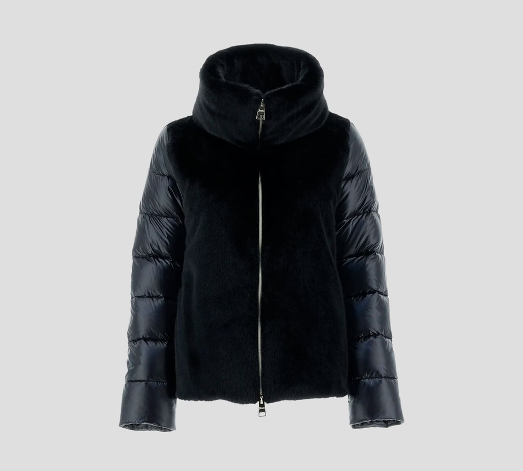 Herno - CHAQUETA PUFFER DE NAYLON CON PELO SINTÉTICO