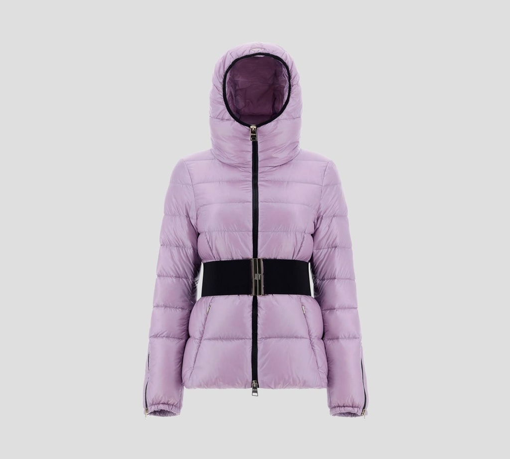 Herno - CHAQUETA PUFFER CON HOODIE Y CINTURÓN ELÁSTICO