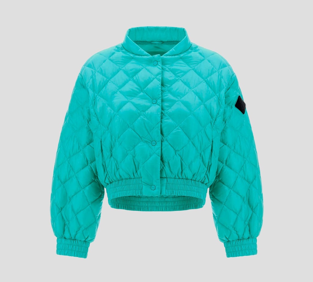 Herno - CHAQUETA BOMBER PUFFER TALLE CORTO DE BOTONES