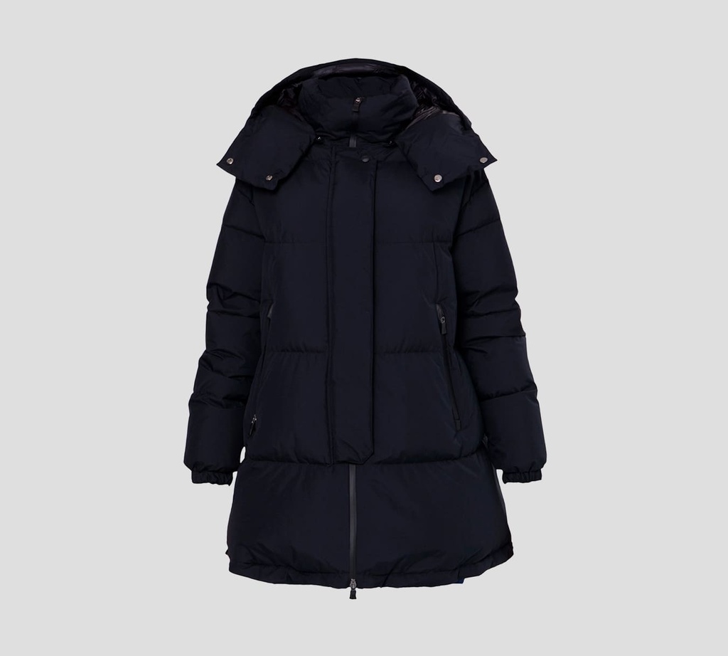 Herno - CHAQUETA HOODIE PUFFER MIDI CON ABERTURAS LATERALES