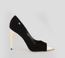 Elisabetta Franchi - PEEP TOE GAMUZADO CON PUNTA DESCUBIERTA Y TACÓN METÁLICO