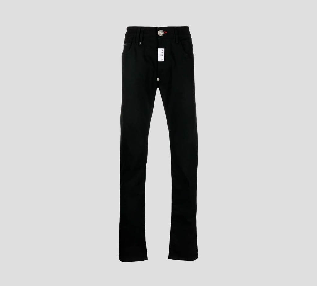 Philipp Plein - SKINNY JEANS FIT CON HEXÁGONO BORDADO SOBRE BOLSILLO TRASERO