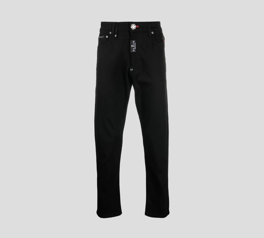 Philipp Plein - SKINNY JEANS FIT CON SELLO SOBRE BOLSILLO TRASERO