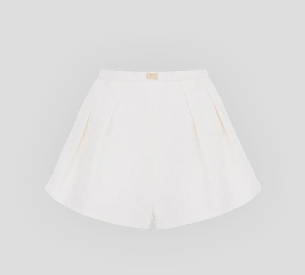 Elisabetta Franchi - SHORT CON PINZAS EN TELA TEXTURIZADA CON RELIEVE