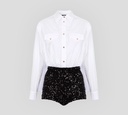 Elisabetta Franchi - JUMPSUIT DE SHORT DE LENTEJUELAS Y CAMISA BÁSICA