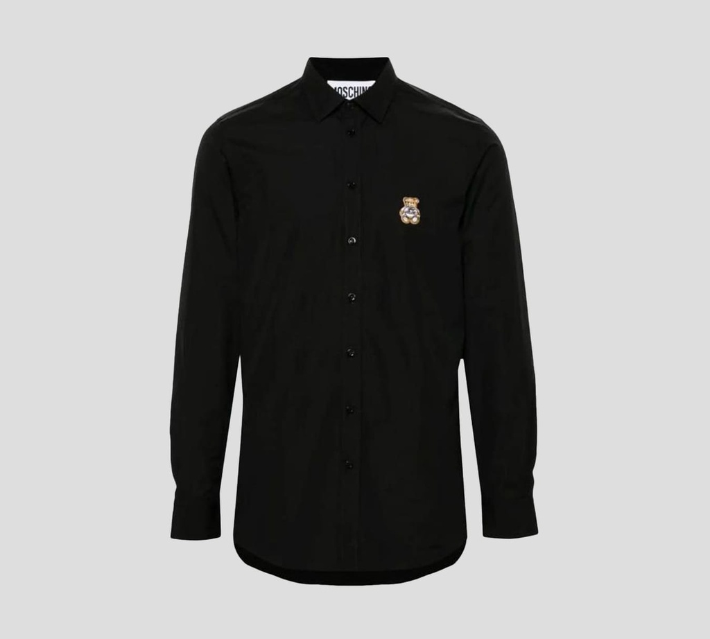 Moschino - CAMISA CON OSO BORDADO SOBRE EL PECHO