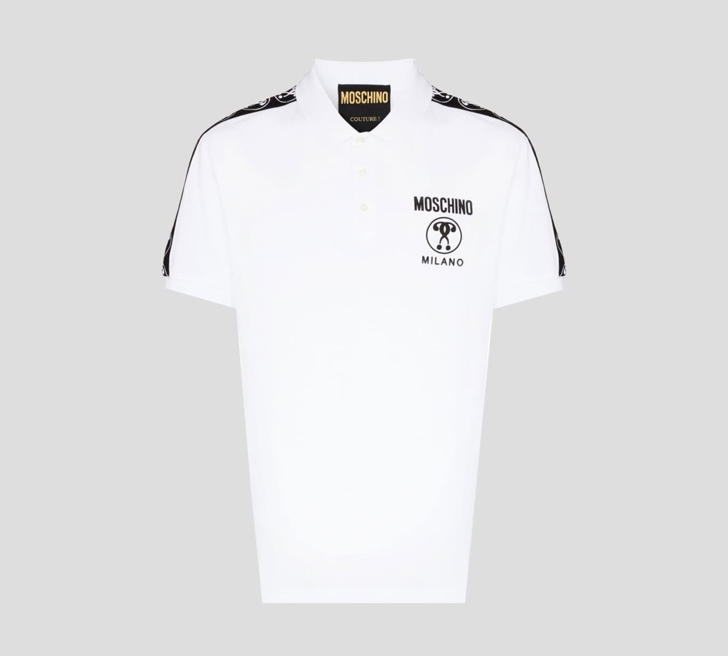 Moschino - POLO "MILANO" CON BANDAS ELÁSTICAS SOBRE MANGAS