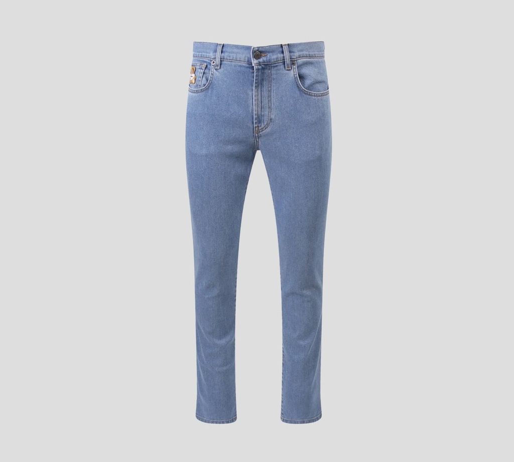 Moschino - JEAN "BEAR" CON OSO BORDADO SOBRE BOLSILLO FRONTAL Y TRASERO