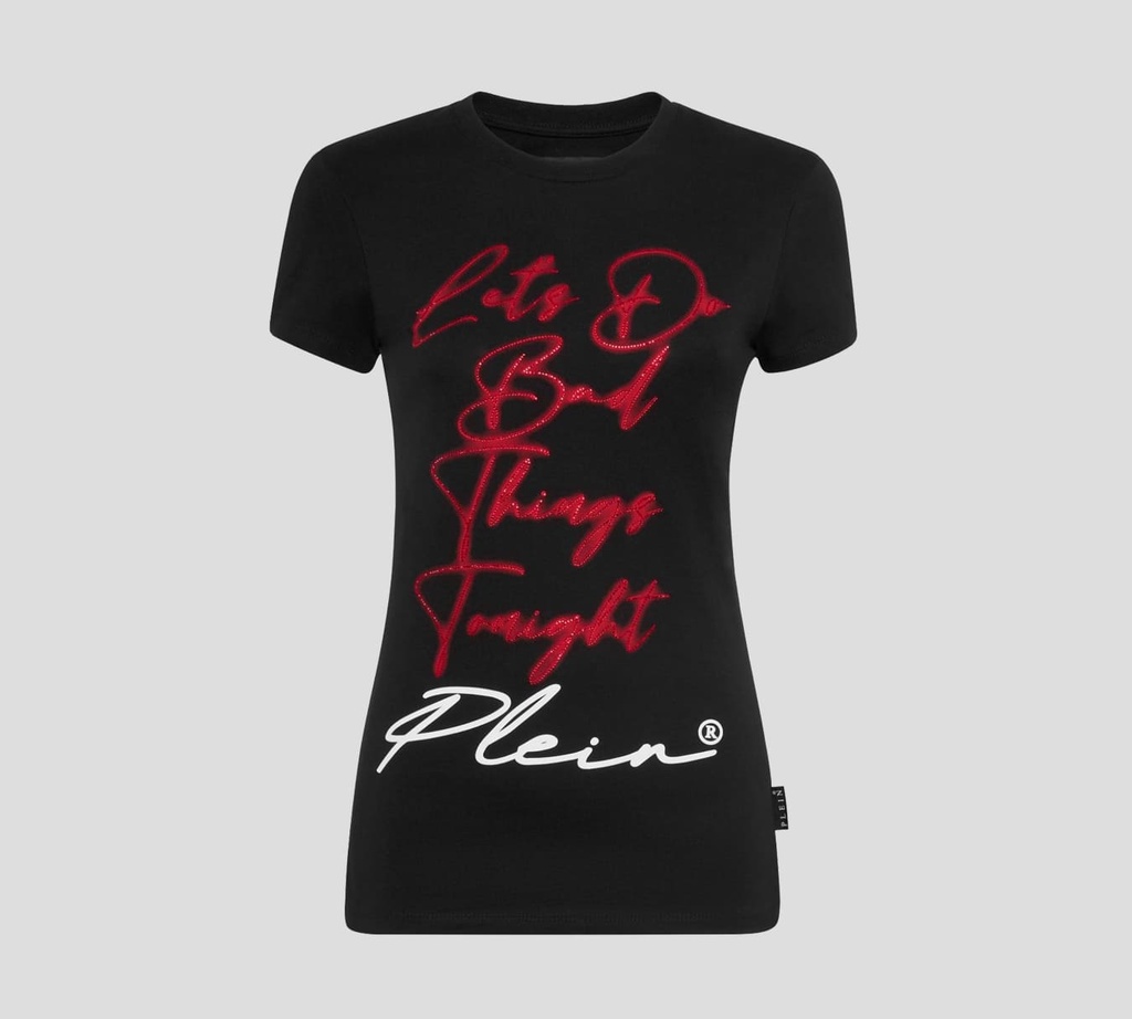 Philipp Plein - FRANELA CUELLO REDONDO CON ESTAMPADO DE LETTERING