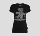 Philipp Plein - FRANELA CUELLO REDONDO CON TEDDY BEAR ESTAMPADO SOBRE EL PECHO