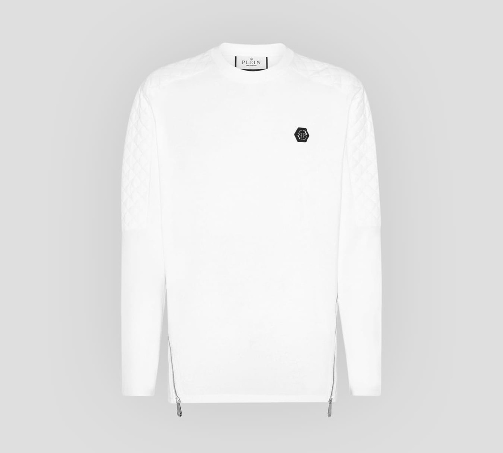 Philipp Plein - SWEATER BIKER CON CIERRES Y TEXTURIZADO EN BRAZOS