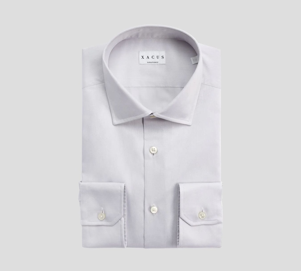 Xacus - CAMISA CUELLO ITALIANO LISO DE SARGA EN COLOR GRIS