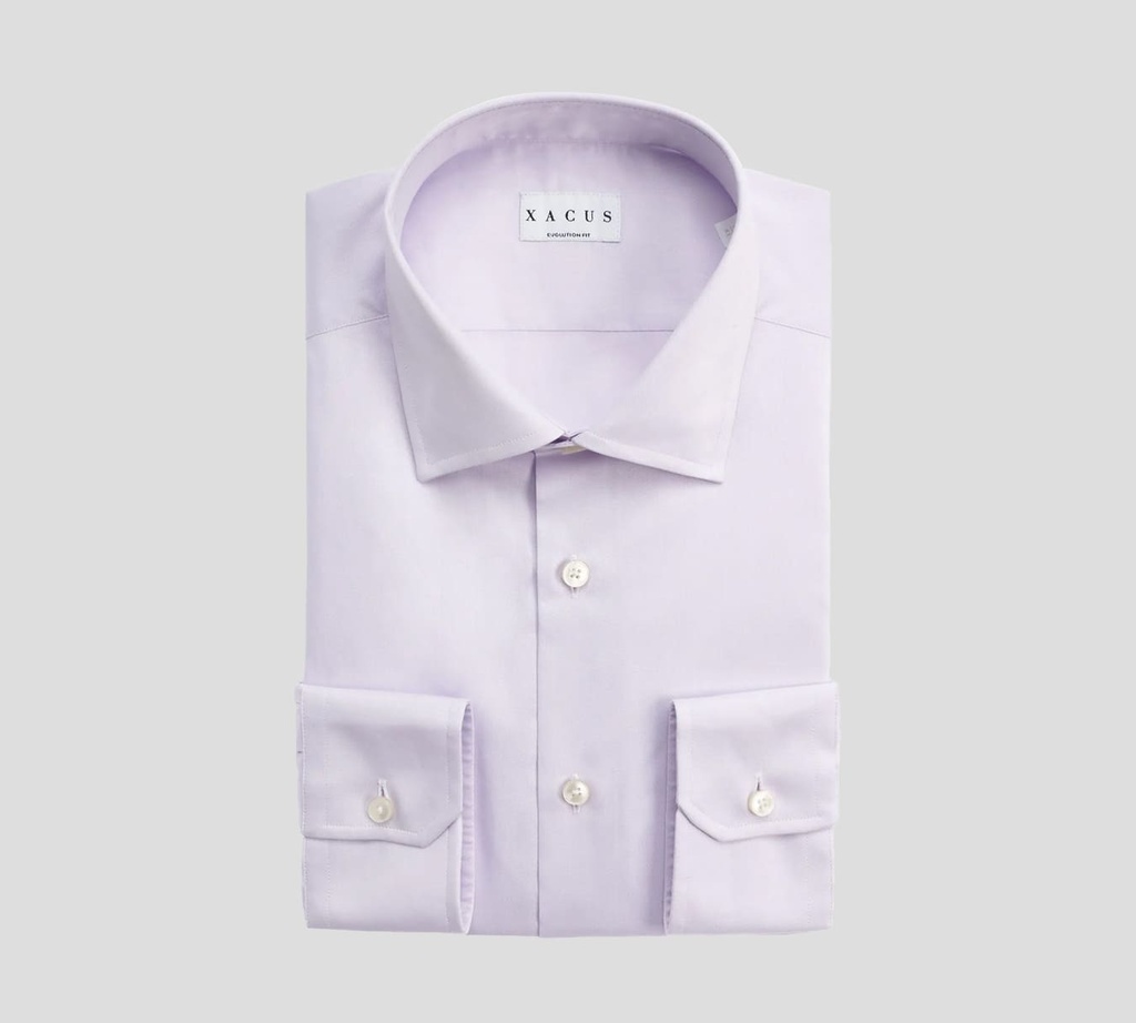 Xacus - CAMISA CUELLO ITALIANO LISO DE SARGA EN COLOR LILA