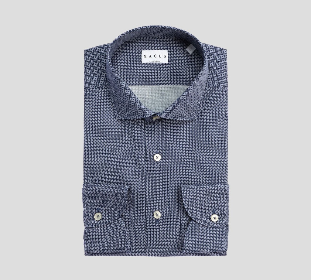 Xacus - CAMISA DE POPELINA ESTAMPADA CON CUELLO FRANCÉS PEQUEÑO
