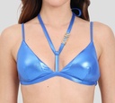Moschino - TOP DE BIKINI EN TELA METÁLIZADA CON PLACA METÁLICA