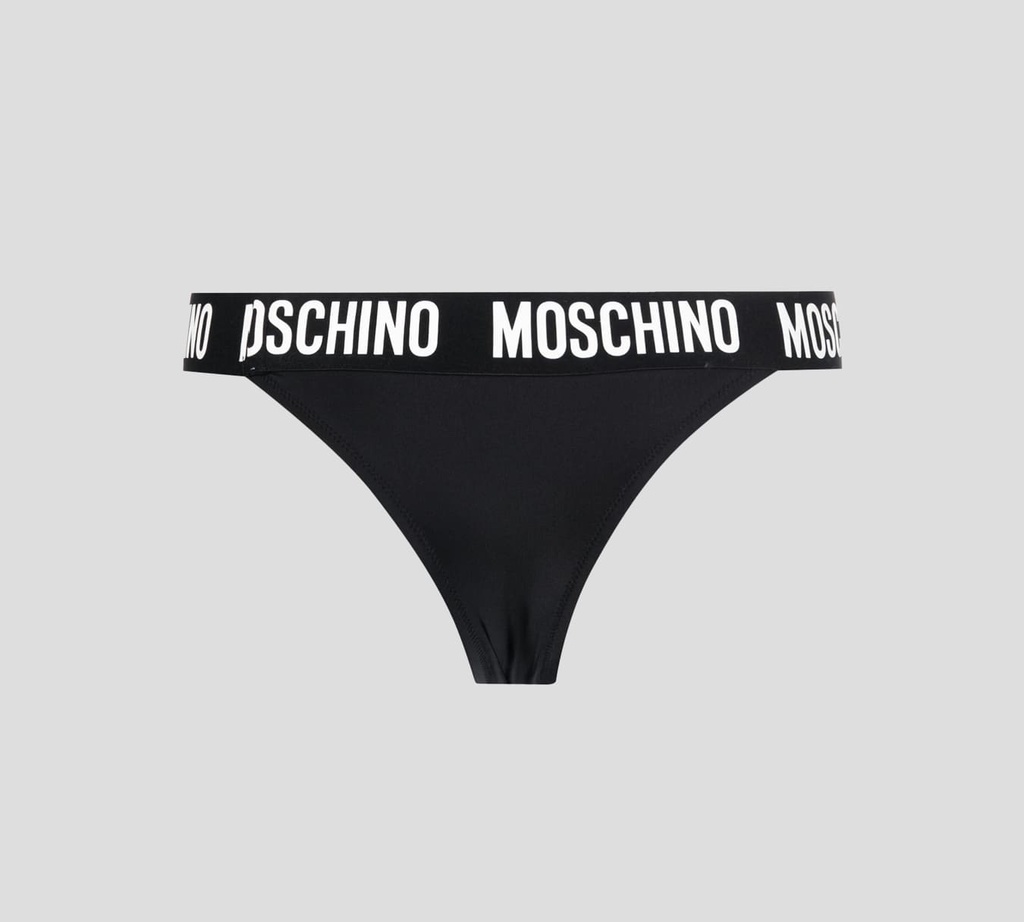 Moschino - PANTY DE BIKINI UNICOLOR CON BANDA ELÁSTICA A LA CADERA