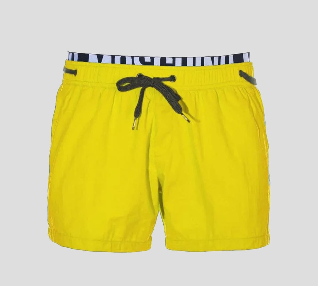Moschino - SHORT DE PLAYA UNICOLOR CON DOBLE PRETINA