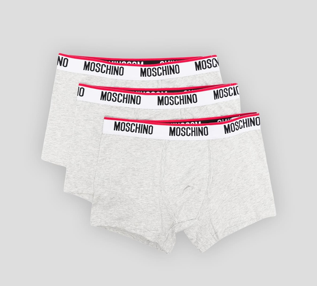 Moschino - TRI PACK DE BOXER CON LÍNEA ROJA SOBRE BANDA ELÁSTICA