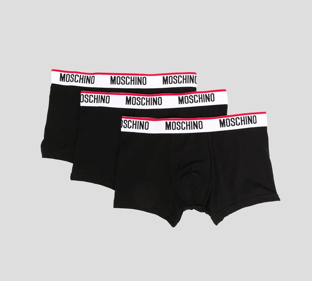 Moschino - TRI PACK DE BOXER CON LÍNEA ROJA SOBRE BANDA ELÁSTICA