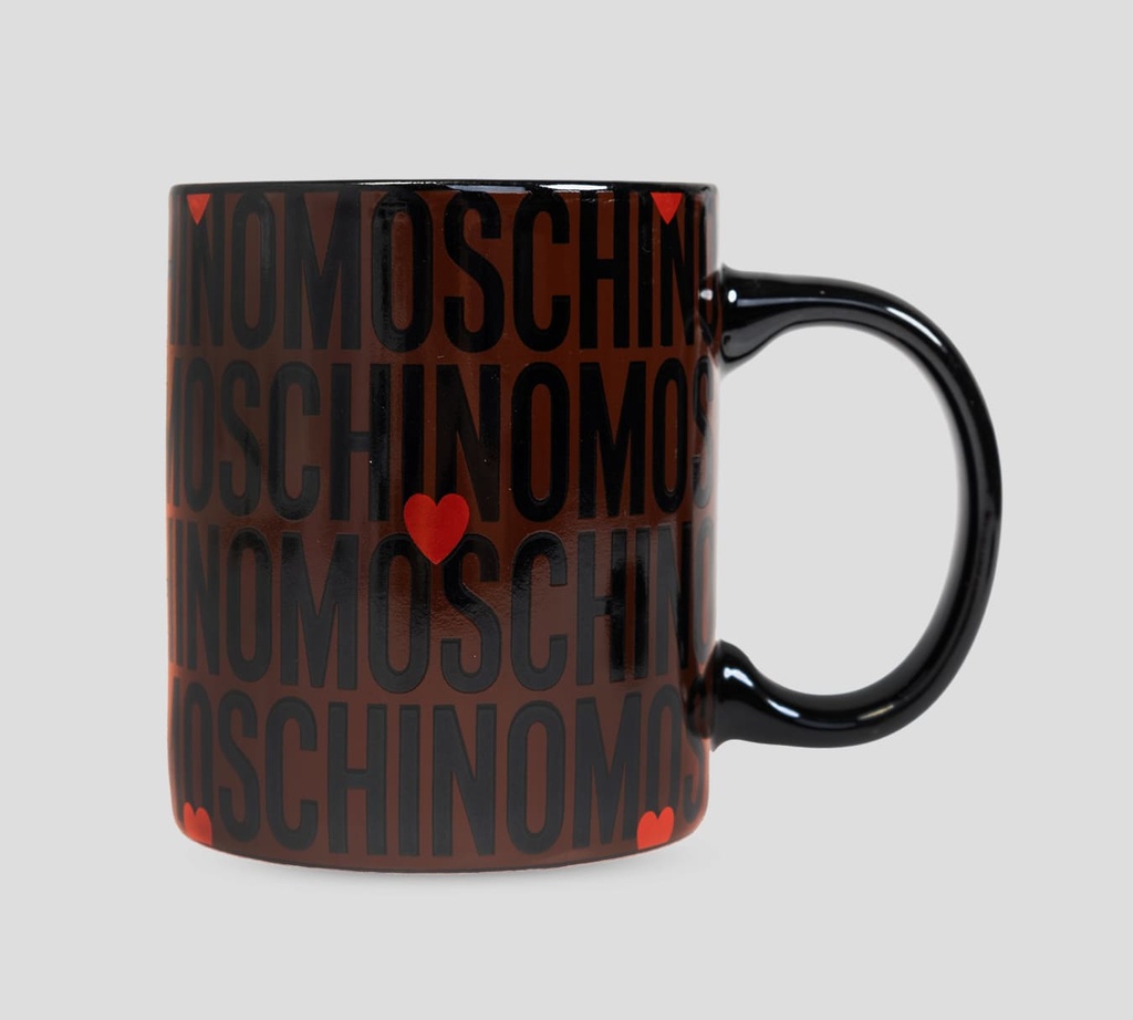 Moschino - TAZA CON TAPA ESTAMPADA CON LOGO