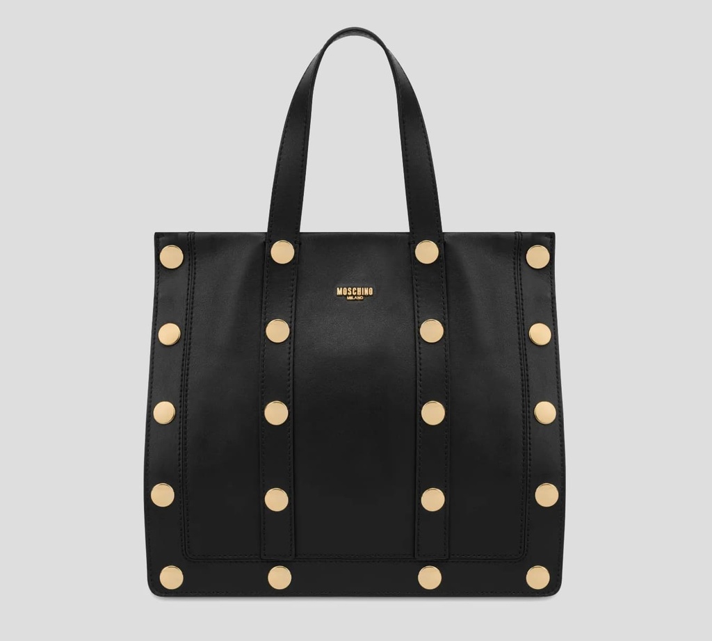 Moschino - CARTERA DE CUERO CON BOTONES DORADOS