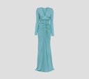 Elie Saab - VESTIDO LARGO EN COLUMNA CON DRAPEADO FRONTAL Y LAZO