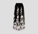 Elie Saab - FALDA MIDI DE TUL CON FLORES BORDADAS