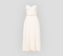 Elie Saab - VESTIDO OFF WHITE STRAPLESS CON DETALLES BORDADOS Y CINTURÓN