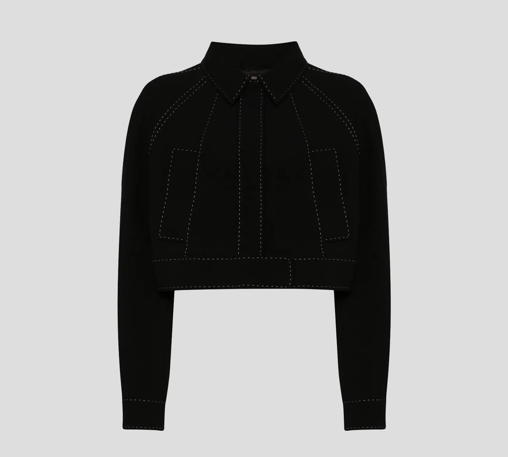 Elie Saab - CHAQUETA CORTA CON COSTURAS BLANCAS