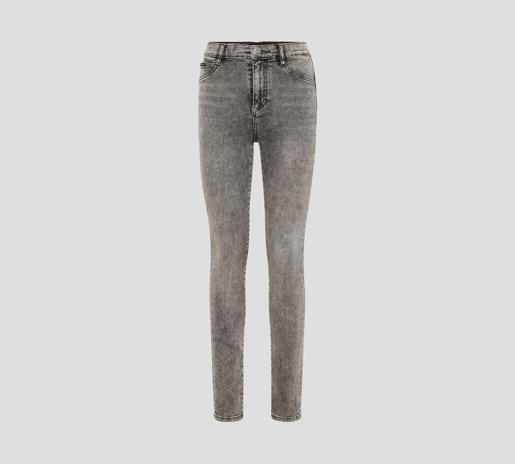 Philipp Plein - SKINNY JEANS CLÁSICO CON DETALLE DE PEDRERÍA SOBRE BOLSILLO TRASERO