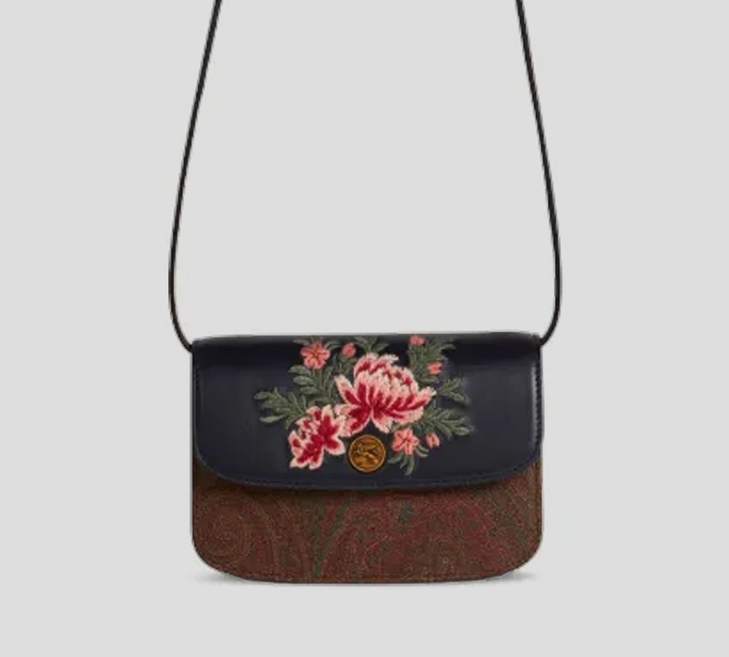 Etro - CARTERA PEQUEÑA Y LARGA CON FLORES BORDADAS