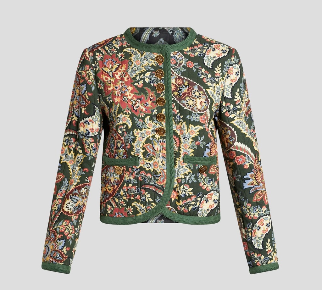 Etro - CHAQUETA DE SARGA CON ESTAMPADO PAISLEY