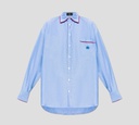 Etro - CAMISA OXFORD CON LOGO BORDADO Y BOLSILLO FRONTAL