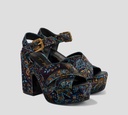 Etro - SANDALIAS DE PLATAFORMA EN TERCIOPELO CON ESTAMPADO PAISLEY