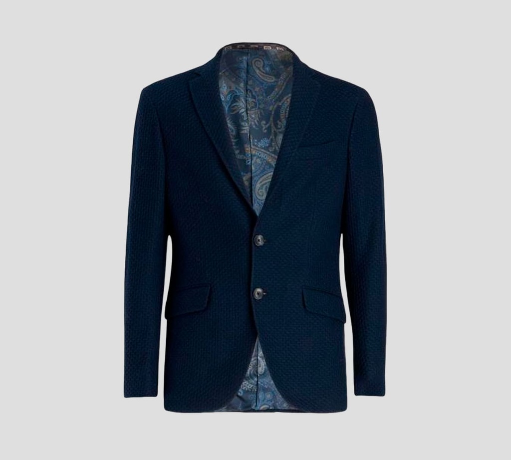 Etro - BLAZER CON TEXTURA ENTRAMADA CERRADO A DOS BOTONES