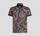 Etro - POLO AZUL MARINO CON ESTAMPADO PAISLEY FLORAL