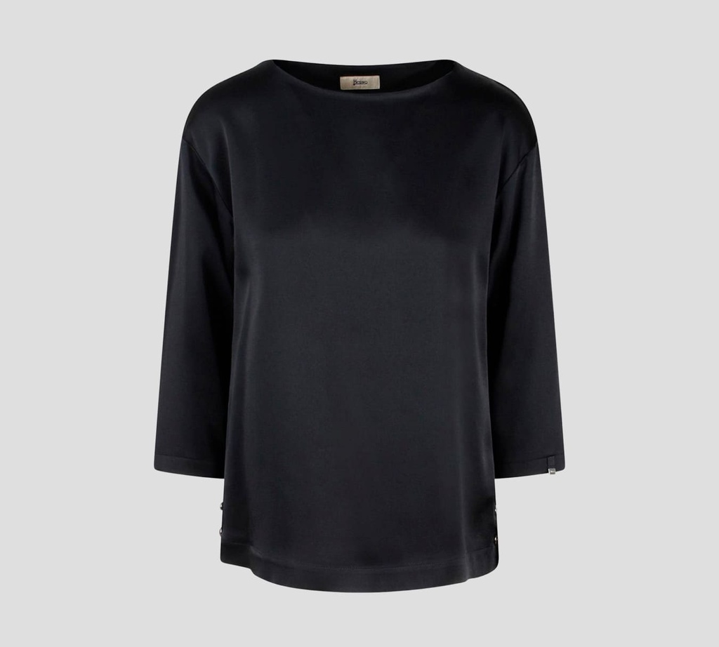 Herno - BLUSA DE SATÉN MANGA 3/4 CORTE RECTO