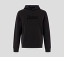 Herno - HOODIE BÁSICO UNICOLOR CON LOGO FRONTAL EN TERCIPELO