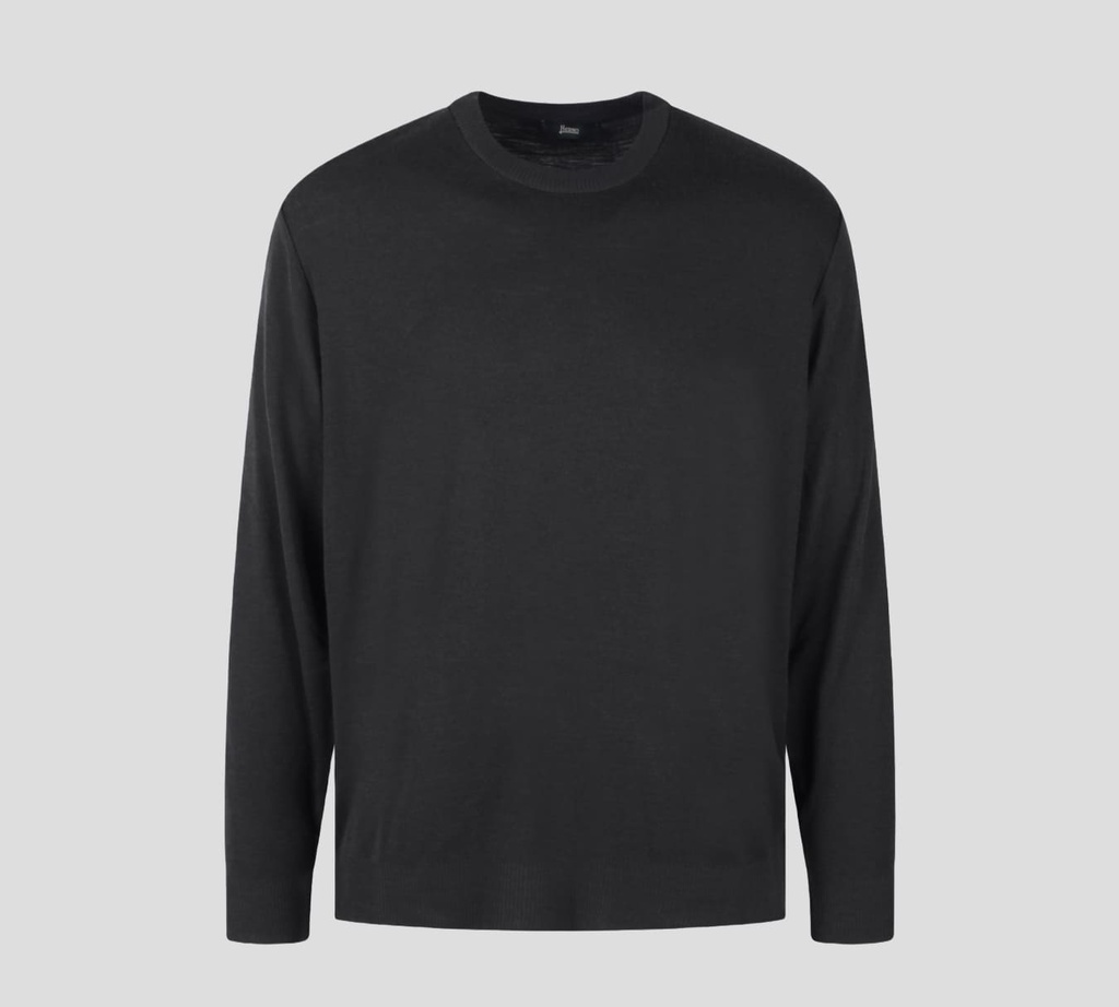 Herno - SWEATER DE PUNTO CLÁSICO CUELLO REDONDO