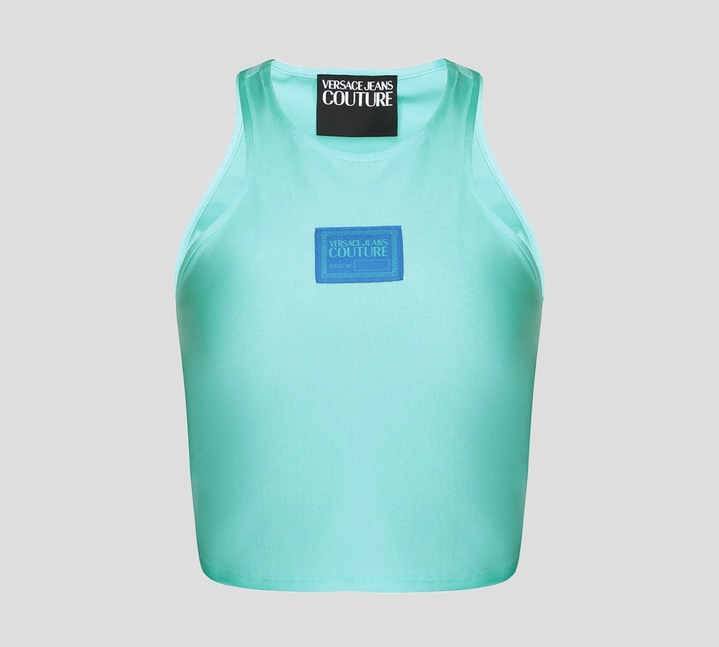 Versace Jeans Couture - CROP TOP DEPORTIVO DE LYCRA SIN MANGAS